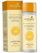 Biotique Bio Sandalwood 50+ SPF UVA/UVB Sunscreen Ultra Soothing Face Lotion, 190ml (Water Resistant)
